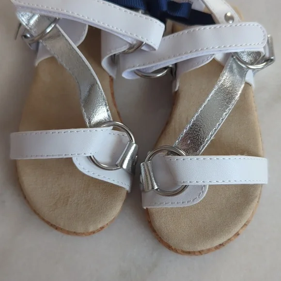 NWT Janie and Jack White and Silver Sandals - Picture 2 of 5